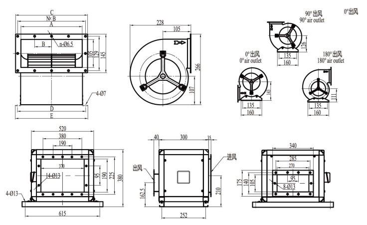 Чертеж DYF(SJX)2E-160-QS1a